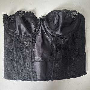 Vintage Victoria’s Secret Gold Label Lace Corset Bustier Sheer 34B Black